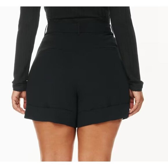 Aritzia Wilfred Labyrinth Short Cuffed Pleated Shorts Black Size 2 - Picture 2 of 8